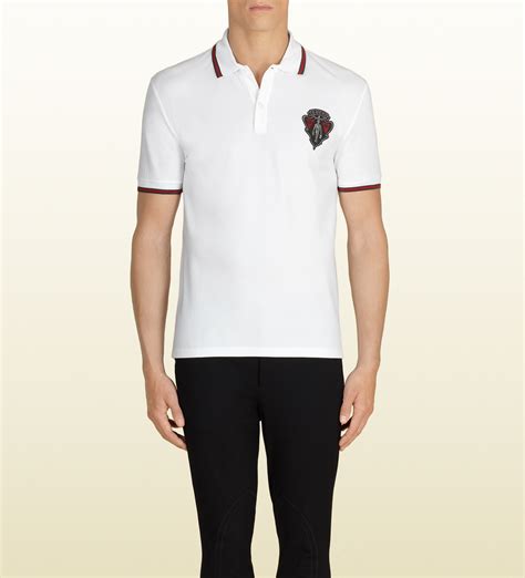 white gucci polo shirt mens|gucci polo top.